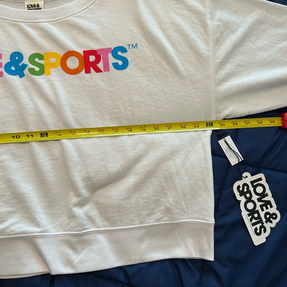 LOVE & SPORTS • White Long Sleeve Sweatshirt  • sz. L (12-14) - Picture 5 of 5